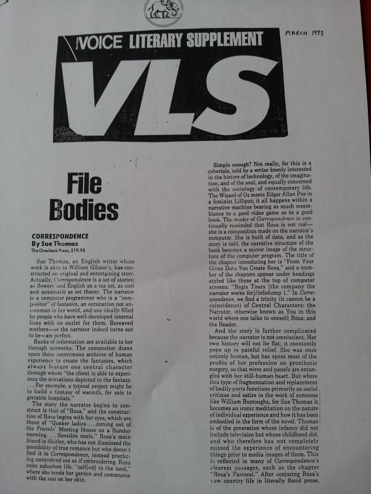 Village Voice March 1993, page 1